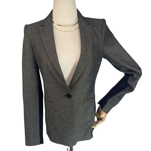 BCBG MaxAzria Womens Blazer Jacket Size XS Gray Black Structured - Picture 16 of 16
